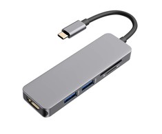 RoGer USB-C Hub 5in1 USB 3.0 x2 / HDMI / SD kortelių skaitytuvas / TF kortelių skaitytuvas