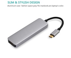 RoGer USB-C Hub 5in1 USB 3.0 x2 / HDMI / SD kortelių skaitytuvas / TF kortelių skaitytuvas