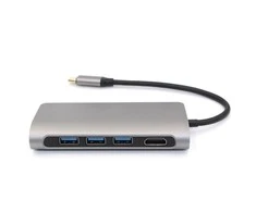 „RoGer“ USB-C šakotuvas 8in1 su USB-C PD / USB 3.0 x2 / RJ45 / HDMI / SD / TF kortelių skaitytuvu