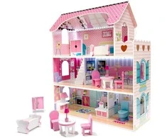 RoGer Wooden Doll House with LED 70cm