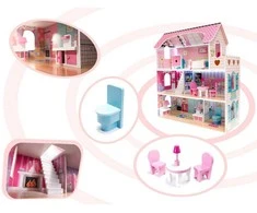 RoGer Wooden Doll House with LED 70cm