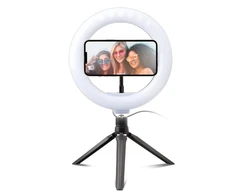 Objektyvas Žiedinė lempa SBS Mobile TESELFIERINGCLIP, LED, Juodas, Baltas, USB, 5 V, 20 cm, 200 mm