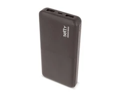 Setty Power Bank 10000mAh universalus įkroviklis 5V 2.1A + Micro USB laidui juodas