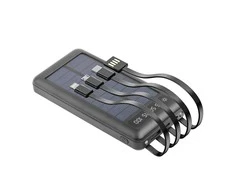 TelForceone "Setty" saulės energijos bankas SLR-100 10000 mAh, juodas