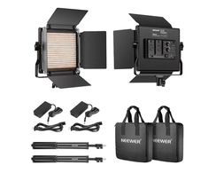 Sieninis šviestuvas „Neewer 660“ dviejų spalvų LED šviestuvų rinkinys, dvi lempos, 40 W, 3200–5600 K