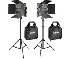 Sieninis šviestuvas Neewer Naujesnis 660 Bi Color LED studijinis komplektas, dvi 40W 3200-5600K lempos + stovai + vartai