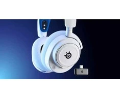 Belaidės ausinės su mikrofonu SteelSeries Arctis Nova 7P Over-Ear, Baltos/Mėlynos spalvos