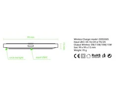 Swissten 15W belaidis įkroviklis su USB-C 1,5 m laidu