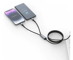 „Swissten 2in1“ įkrovimo USB-C / 2x USB-C laidas 100W 1,5 m