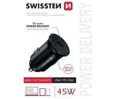 Swissten 45W PD metalinis automobilinio įkroviklio adapteris USB-C