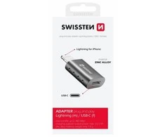 Adapteris USB Swissten USB-C - Lightning Sidabrinė (55500400)