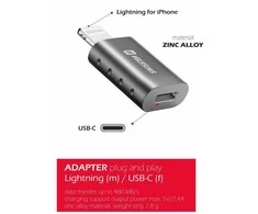 Adapteris USB Swissten USB-C - Lightning Sidabrinė (55500400)