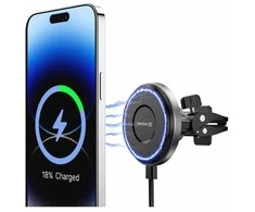 „Swissten Airhold“ magnetinis automobilio laikiklis su belaidžiu įkrovikliu 15 W / 7,5 W (suderinamas su „MagSafe“)