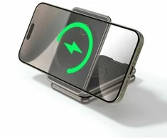Įkroviklis Swissten Wireless Aliuminio Charger Al1 Pilkas (Magsafe Compatible)