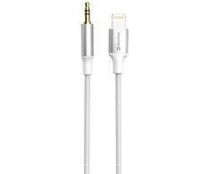 SWISSTEN TEXTILE Garso adapteris Lightning - 3,5 mm lizdas 1,5 m baltas