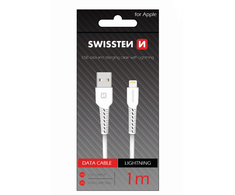 USB kabelis Swissten USB-A - Lightning 1 m, baltas (SW-BA-LIGH-3A-1M-WH)