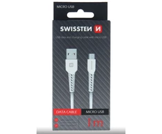 Swissten USB - mikro USB 1.0m balta