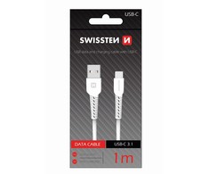 Swissten USB - USB-C 1.0m balta