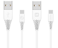 SWISSTEN duomenų kabelis USB - USB-C 3.1 (7mm) baltas 1.5m