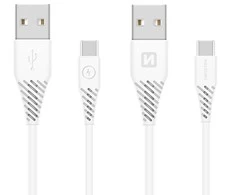 SWISSTEN duomenų kabelis USB - USB-C 3.1 (7mm) baltas 1.5m