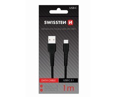Swissten USB - USB-C 1.0m juoda