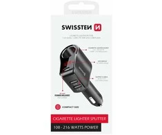 Swissten automobilinis įkroviklis 1x USB-C PD / 2x USB-A / CL / LED