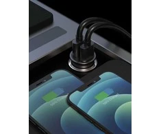 SWISSTEN CL adaptér do auta 2x USB-A juoda