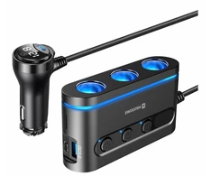 Swissten automobilinis įkroviklis 2x USB-C PD / 1x USB-A QA 3.0 / 3x CL