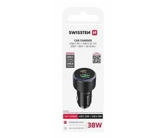 Swissten Car Charger USB-C PD / USB 38W