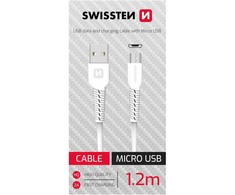 Swissten duomenų kabelis USB / Micro USB 1,2 m