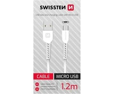 Swissten duomenų kabelis USB / Micro USB 1,2 m