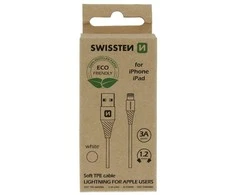 „Swissten Eco Friendly“ greito įkrovimo 3A „Lightning Data“ ir įkrovimo laidas, 1,2 m