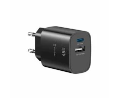 Swissten Edge GaN Travel Charger GaN USB-C PD 45W + USB-A 18W QC