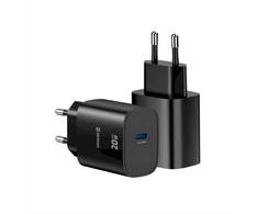 Swissten Edge Travel Charger USB-C GaN 20W Juodas
