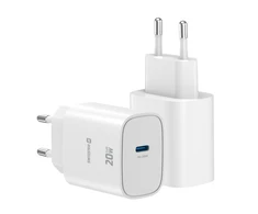 Swissten Edge Travel Charger USB-C GaN 20W Baltas