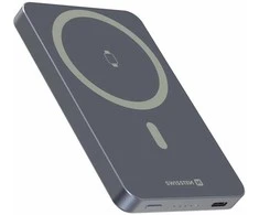 Swissten FUSION Power Bank Universal External Baterija MagSafe / Apple Watch / 5000 mAh Sidabrinis