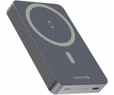 Swissten FUSION Power Bank Universal External Baterija MagSafe / Apple Watch / 10000 mAh Sidabrinis