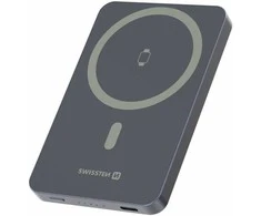 Swissten FUSION Power Bank Universal External Baterija MagSafe / Apple Watch / 5000 mAh Sidabrinis
