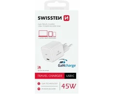 Swissten GaN kelioninis įkroviklis USB-C 45W