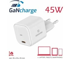 Swissten GaN kelioninis įkroviklis USB-C 45W