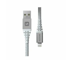 SWISSTEN KEVLAR duomenų kabelis USB - Lightning 1,5m baltas