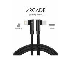 Swissten L Type Textile Universal Quick Charge 3.1 USB-C su Lightning Data ir 1,2m įkrovimo laidu
