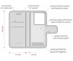 Dėklas Swissten Libro L Universal Bookmark piniginė 150 x 71mm