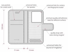 Swissten Libro XL universalus atverčiamas dėklas, 158 x 80 mm