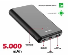 „Swissten Line Sourcing“ nešiojamoji baterija, išorinis įkrovimas, USB / USB-C / Micro USB / 10 W / 5000 mAh