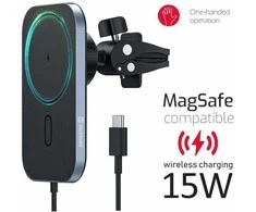 Swissten Magsafe Air Vent automobilio laikiklis su 15 W belaidžiu įkrovimu