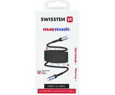 „Swissten“ magnetinis USB-C duomenų kabelis, savaime apsisukantis 60 W 1 m