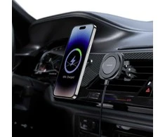 „Swissten Magstick“ kompaktiškas magnetinis automobilio laikiklis su belaidžiu įkrovikliu 15 W/7,5 W (suderinamas su „Magsafe“)
