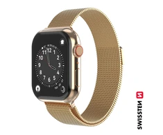 Swissten Išmaniojo laikrodžio Apple 1/2/3/4/5/6/SE dirželis, Auksinės spalvos, 38/40mm