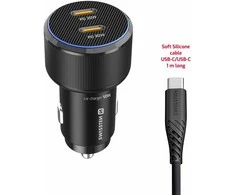 Įkroviklis Swissten PD 2x USB-C Car Charger 50W with USB-C - USB-C Cable 1m